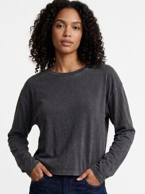 James Perse Vintage Boxy Tee Gray Women's Size L Long Sleeve Crew Neck Shirt
ZZ